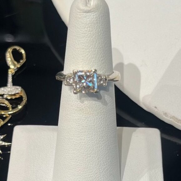 Princess Cut Diamond Engagement Ring 1.62 CT G SI3 Ideal EGL USA White Gold - Picture 3 of 11